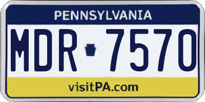 PA license plate MDR7570