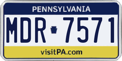 PA license plate MDR7571