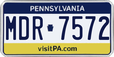 PA license plate MDR7572