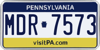 PA license plate MDR7573