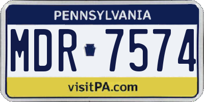 PA license plate MDR7574