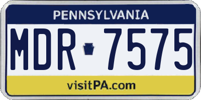 PA license plate MDR7575