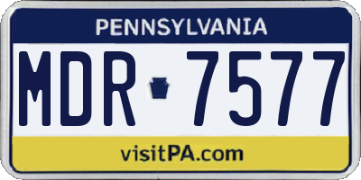 PA license plate MDR7577