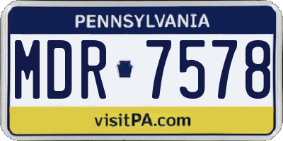 PA license plate MDR7578