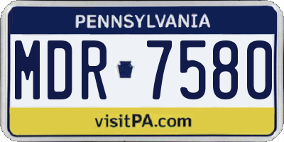 PA license plate MDR7580
