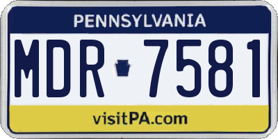 PA license plate MDR7581