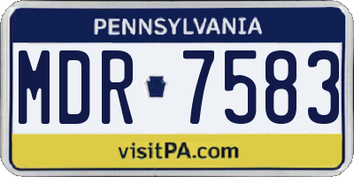 PA license plate MDR7583