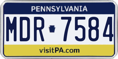 PA license plate MDR7584