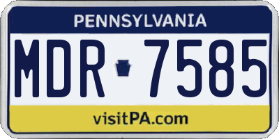 PA license plate MDR7585