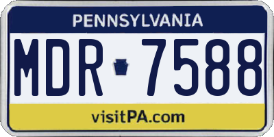 PA license plate MDR7588