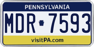 PA license plate MDR7593