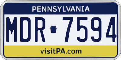 PA license plate MDR7594