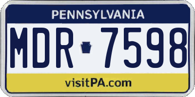PA license plate MDR7598