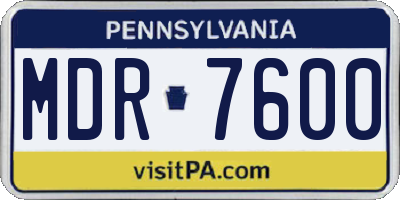 PA license plate MDR7600