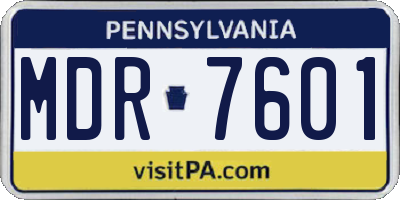 PA license plate MDR7601