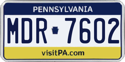 PA license plate MDR7602