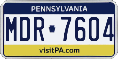 PA license plate MDR7604