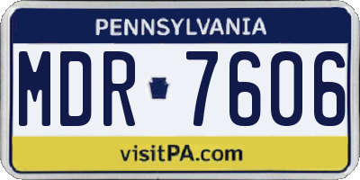 PA license plate MDR7606