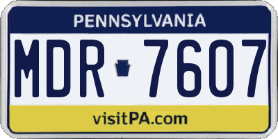 PA license plate MDR7607