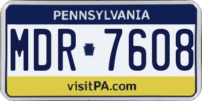 PA license plate MDR7608