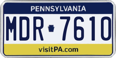 PA license plate MDR7610