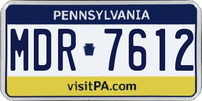 PA license plate MDR7612