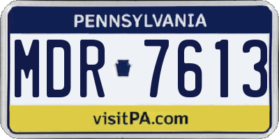 PA license plate MDR7613