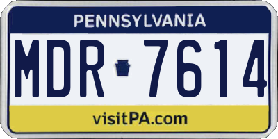PA license plate MDR7614