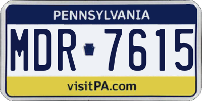 PA license plate MDR7615