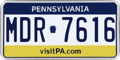 PA license plate MDR7616