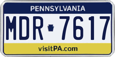 PA license plate MDR7617