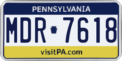 PA license plate MDR7618