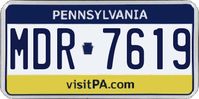 PA license plate MDR7619