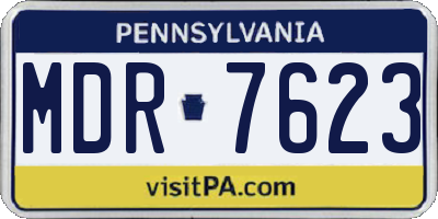 PA license plate MDR7623
