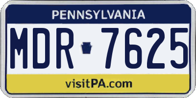 PA license plate MDR7625