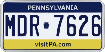 PA license plate MDR7626