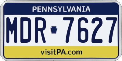 PA license plate MDR7627