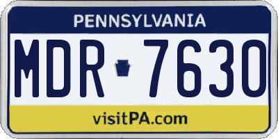 PA license plate MDR7630