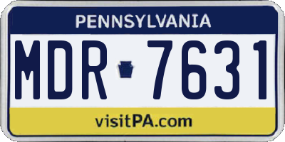 PA license plate MDR7631