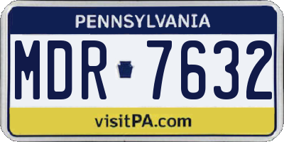 PA license plate MDR7632
