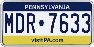 PA license plate MDR7633