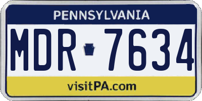 PA license plate MDR7634