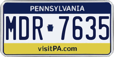 PA license plate MDR7635