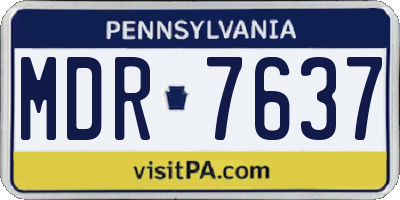 PA license plate MDR7637