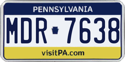 PA license plate MDR7638