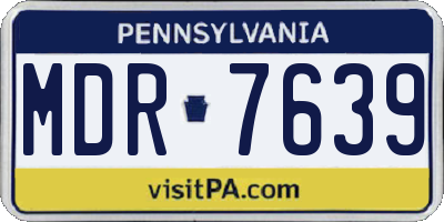 PA license plate MDR7639