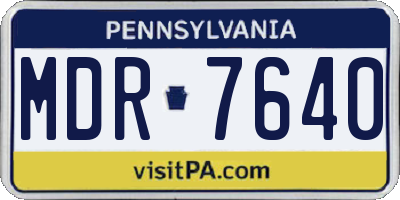 PA license plate MDR7640