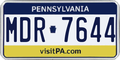 PA license plate MDR7644