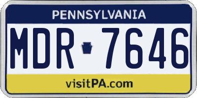 PA license plate MDR7646