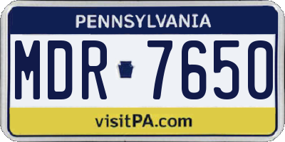 PA license plate MDR7650